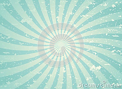 Sunlight wide spiral grunge background. green and beige retro background Cartoon Illustration