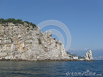 Sunlit Cliffs of Gaspra: Southern Coast of the Crimea Stock Photo