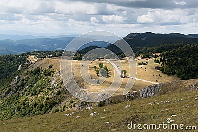 Sunlit landscape of Vlasic mountain Stock Photo