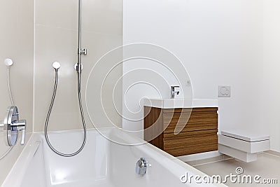 Sunlit modern bathroom Stock Photo
