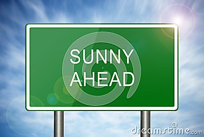 Sunny Ahead Road Sign Stock Photo