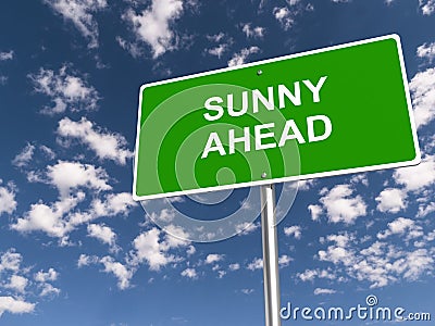 Sunny ahead traffic sign Stock Photo