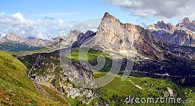 Sunny alpine valley Stock Photo