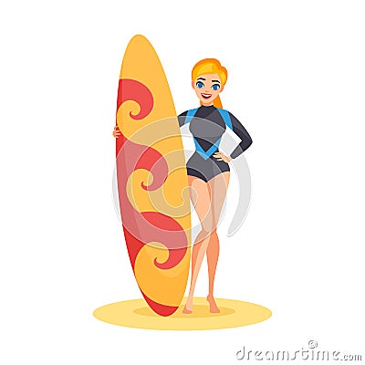 Sunny Athletic Girl Vector Illustration