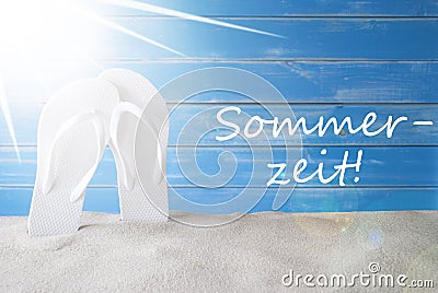 Sunny Background, German Sommerzeit Means Summer Time Stock Photo