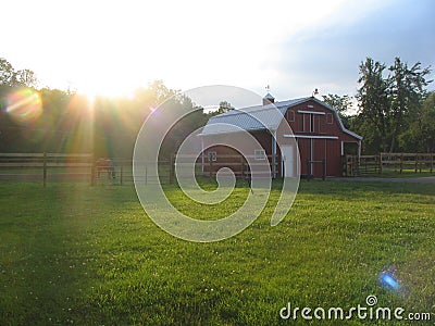 Sunny Barn Stock Photo