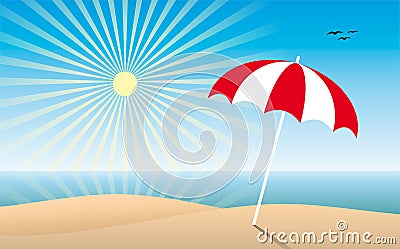 Sunny beach Vector Illustration