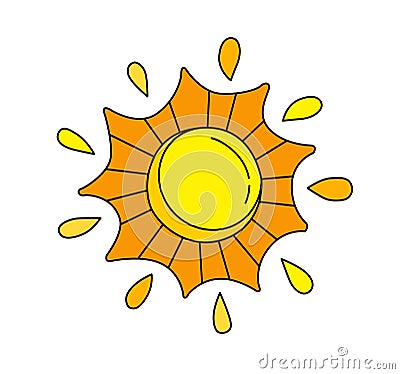 Sunny children vector doodle Template for books Vector Illustration