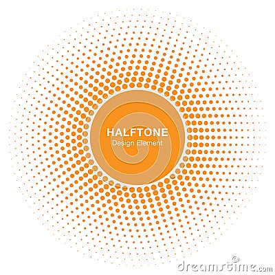 Sunny Circle Halftone Logo Design Element. Sun vector icon. Vector Illustration