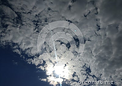 Sunny cloudy sky Stock Photo