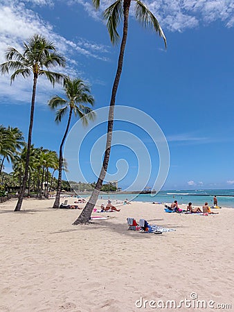 Waikiki Beach Sunshine and Sand Editorial Stock Photo