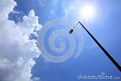 Sunny day with lighting pole Stock Photo