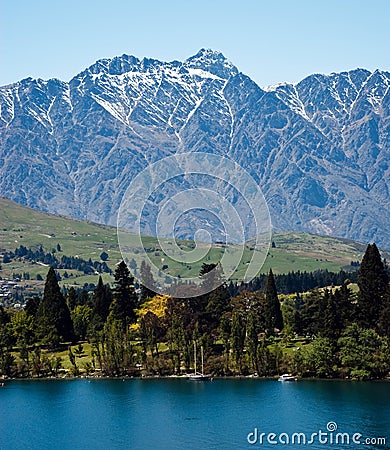 Sunny day in Queenstown Stock Photo