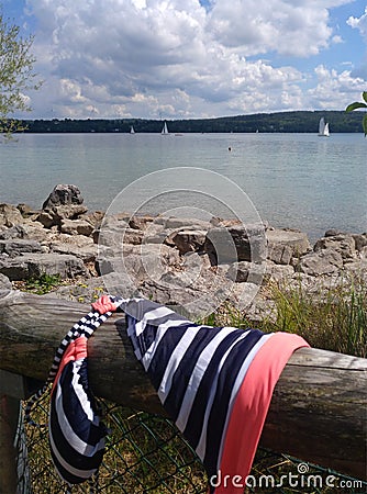 Sunny day at the starnberger lake - bavariagerman Stock Photo