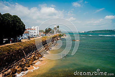 Sunny day view on Galle lighthouse Sri Lanka Editorial Stock Photo