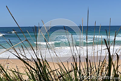 Sunny day Wollongong beach,Pacific Ocean, Australia Stock Photo