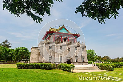 Sunny exterior view of the Juguang Tower Stock Photo