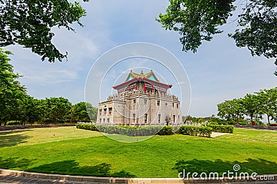 Sunny exterior view of the Juguang Tower Stock Photo