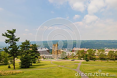 Sunny exterior view of the War Memorial building of Cornell University Stock Photo