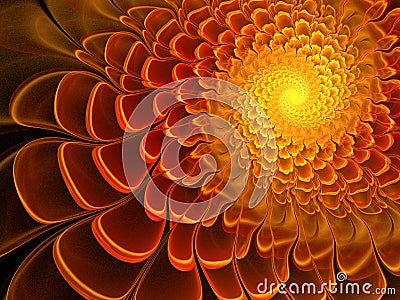 Sunny fractal flower Stock Photo
