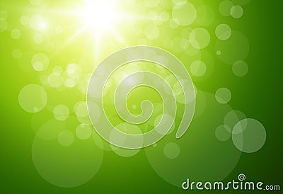 Sunny Green Background Vector Illustration