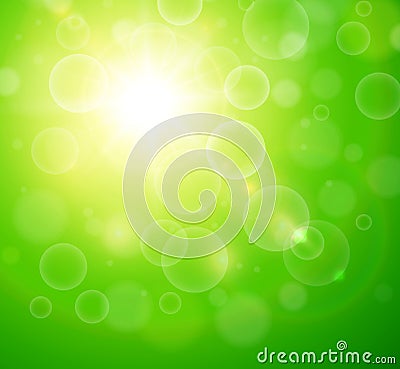 Sunny green background Vector Illustration