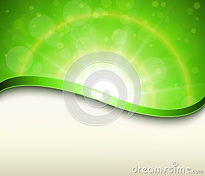 Sunny green background Vector Illustration