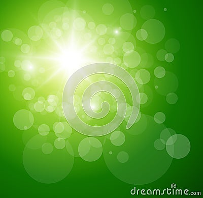 Sunny Green Background Vector Illustration