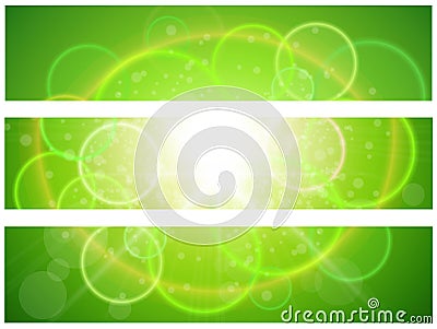 Sunny green banners Vector Illustration