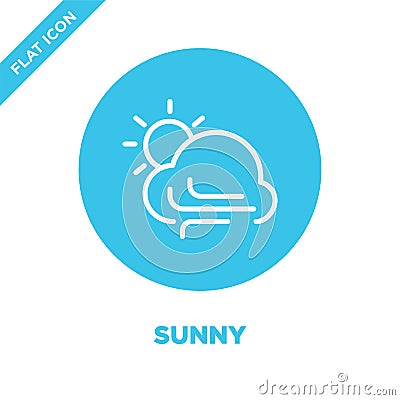 sunny icon vector from weather collection. Thin line sunny outline icon vector illustration. Linear symbol for use on web and Vector Illustration