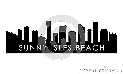 Sunny Isles Beach skyline silhouette. Vector Illustration