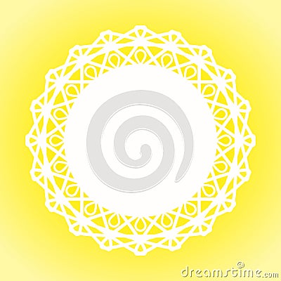 Sunny Lace Doily Border frame Stock Photo