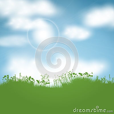 Sunny landscape Vector Illustration