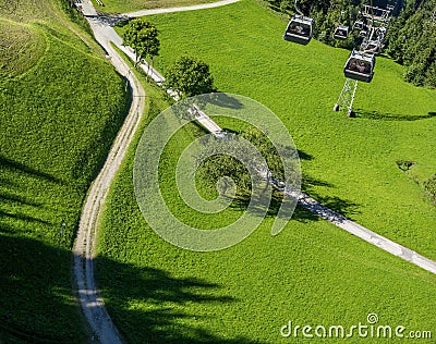 Sunny landscape with austrian alps mountains Editorial Stock Photo