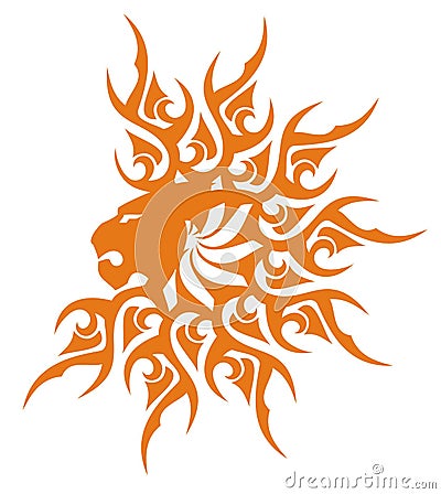 Sunny lion head symbol Vector Illustration