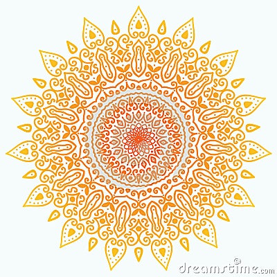 Sunny mandala isolated on white background Vector Illustration