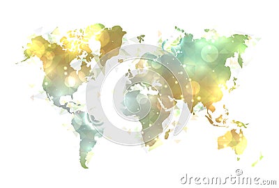 Sunny map of the world. Vector Illustration