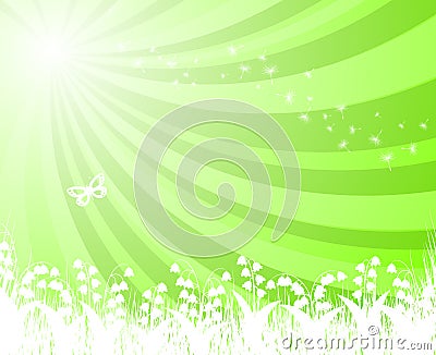 Sunny meadow Vector Illustration