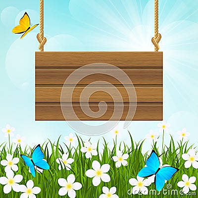 Sunny meadow Vector Illustration