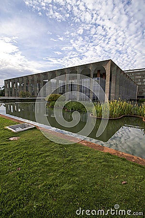 Sunny morning at the Itamaraty Palace in Brasilia Editorial Stock Photo