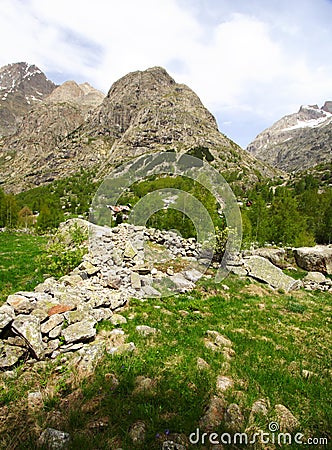 Sunny mountain landscape Stock Photo