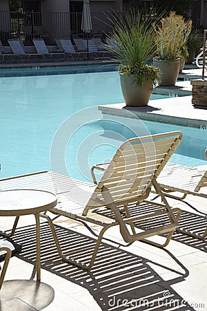 Sunny poolside Stock Photo