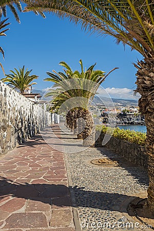 Sunny promenade in Alcala Tenerife Stock Photo