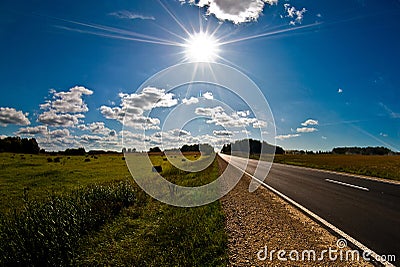 Sunny road Stock Photo