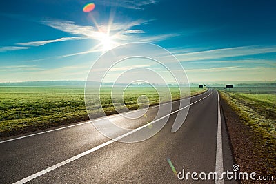 Sunny road Stock Photo