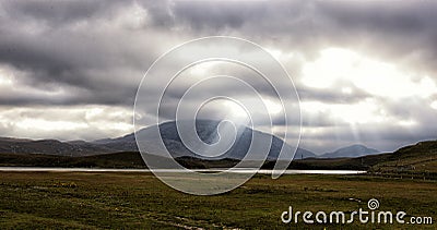 Sunny rural landscape in Scotland Stock Photo