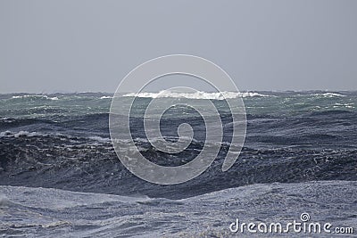Sunny and stormy seascape Stock Photo