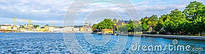 Sunny summer day at water in Stockholm Stock Photo