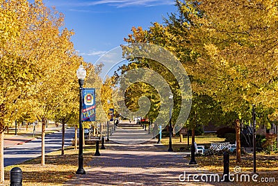 Sunny view of the beautiful campus of The University of Tulsa Editorial Stock Photo