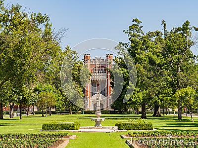 Sunny view of the Bizzell Memorial Library of The University of Oklahoma Editorial Stock Photo